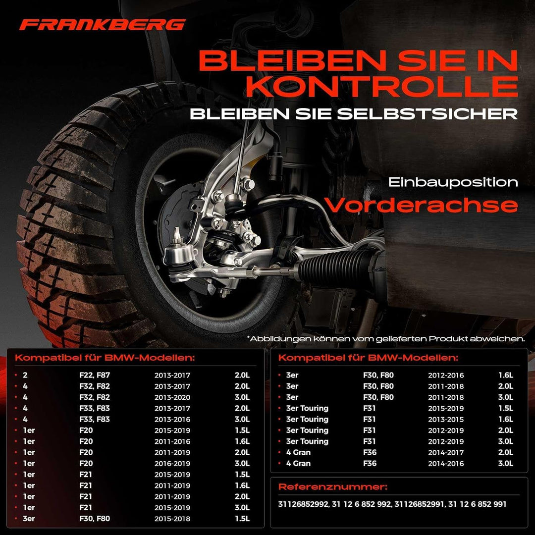 Frankberg 2x Querlenker Vorne Links Rechts Unten Hinten für 1er F20 F21 3er F30 F31 F35 F80 3 Gran T