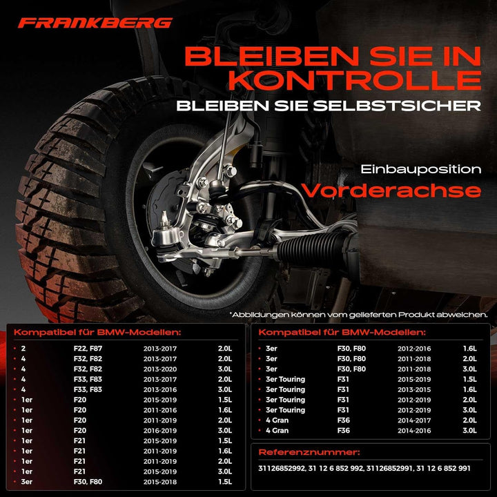Frankberg 2x Querlenker Vorne Links Rechts Unten Hinten für 1er F20 F21 3er F30 F31 F35 F80 3 Gran T