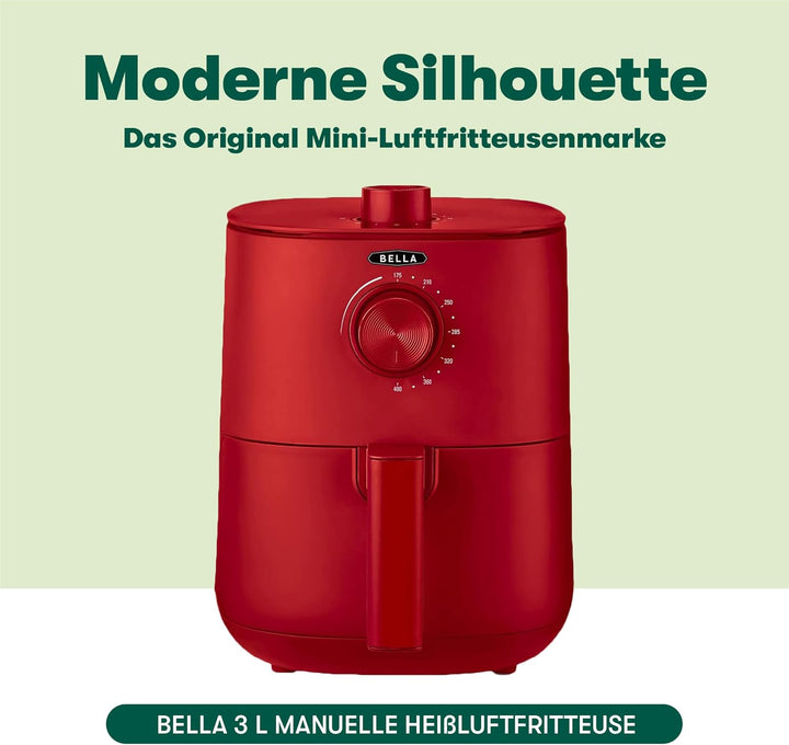 BELLA 2.9QT Manual Air Fryer Rot, Rot
