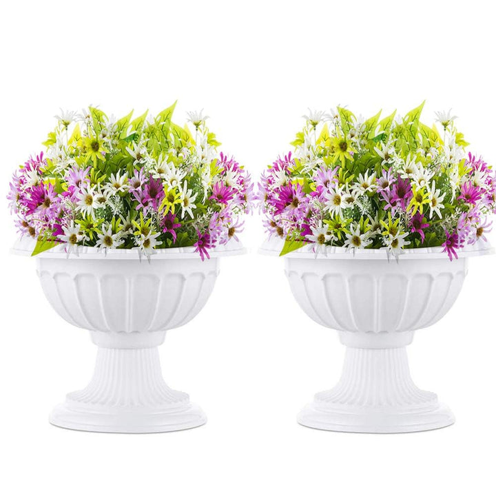NUPTIO 2 Stück Pflanzen Blumenspindel, Dekorative Urne aus Kunststoff mit Einer Höhe von 26cm, Hoher