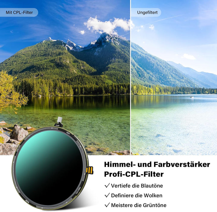 H&Y Nova Magnetischer Variabler ND3-32 + CPL-Filter 77 mm, 2-in-1 VND (1,5–5 Blendenstufen) & Zirkul