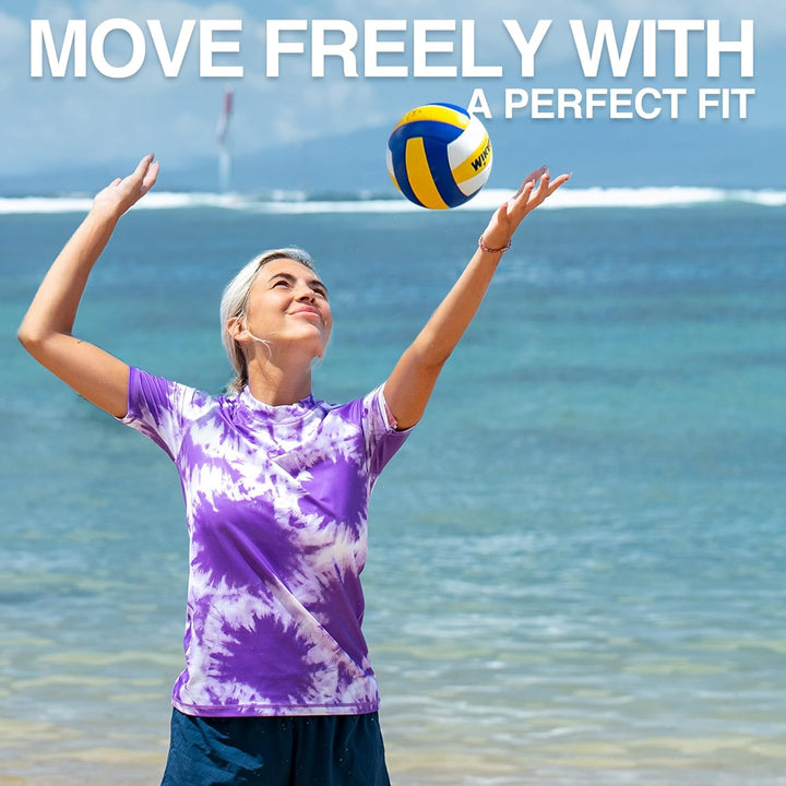 Kanu Surf Breeze Damen Rashguard & Workout Top mit LSF 50+, kurzärmelig M Strandmädchen, Violett, M