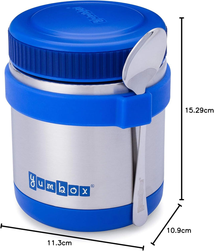 Yumbox Zuppa Thermobehälter Set, 420ml inkl. Edelstahl Löffel - für warmes Essen To Go Blau, Blu