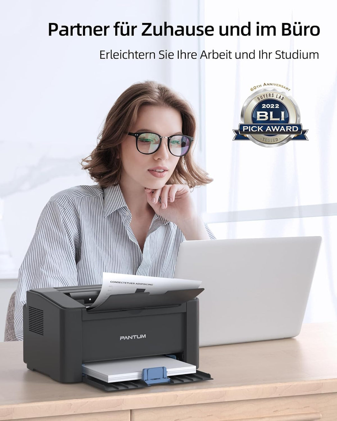 PANTUM P2502W/P2500W Schwarzweiss-Laserdrucker mit WiFi-Unterstützung und AirPrint, 22 Seiten pro Mi