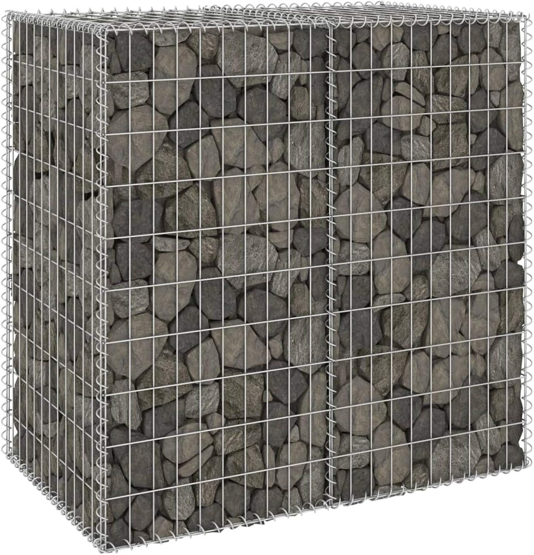 Tidyard Gabionenwand mit Abdeckung Gabione Steingabionen Steinkorb Gabionen Wand Drahtkorb Draht Mau