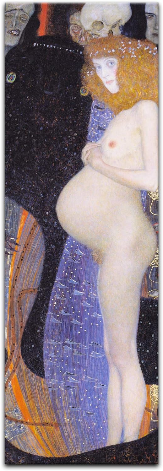 Bilderdepot24 Bild auf Leinwand | Gustav Klimt - Die Hoffnung I in 30x90 cm als Wandbild | Wand-deko