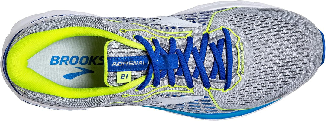 Brooks Herren Adrenaline Gts 21 Laufschuhe 44.5 EU Grey White Indigo, 44.5 EU Grey White Indigo