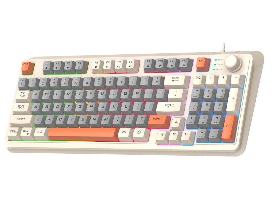 Lancoon Verkabelte Mechanische Gaming Tastatur mit 94 Tasten 3 Farbig Gemischte Tastenkappen Kühler
