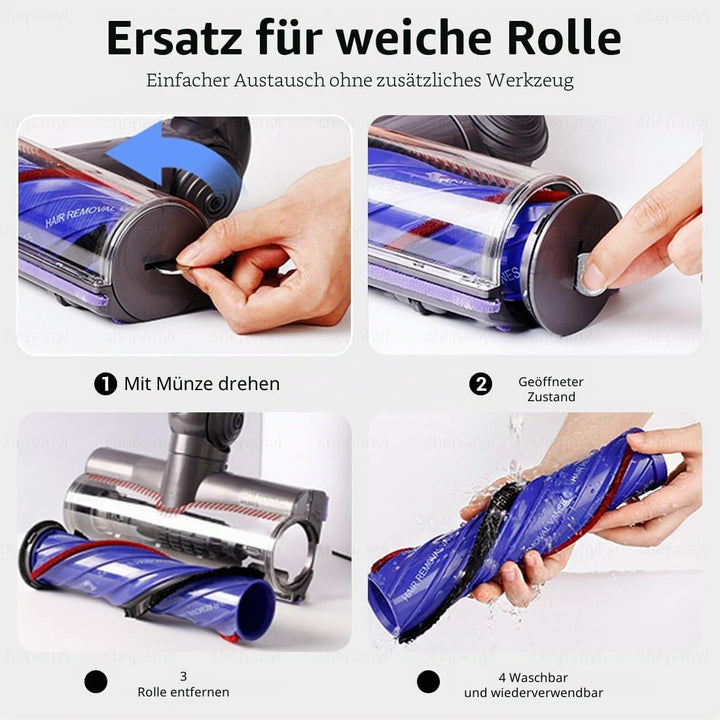 Anti-Tangle-Staubsauger Bodenbürste Zubehör Kompatibel für Dyson V12 Detect Slim, Bürste Ersatzteile