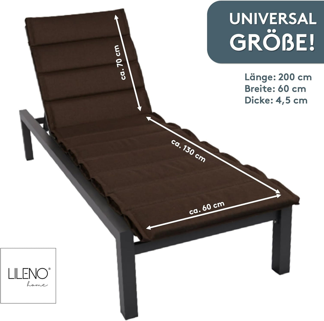 LILENO HOME Sonnenliege Auflage als [1er Set - Rollliege] in Braun - Gartenliegen Auflage perfekt fü