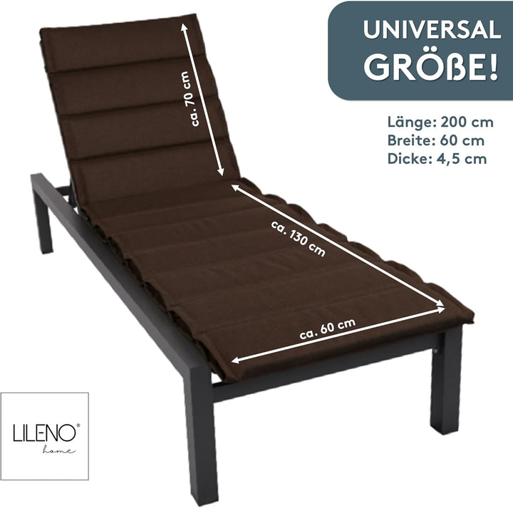 LILENO HOME Sonnenliege Auflage als [1er Set - Rollliege] in Braun - Gartenliegen Auflage perfekt fü