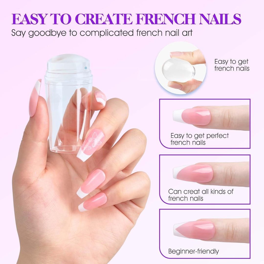 Gelike ec Nageltips und Nagelgelkleber Kit -Gel x Nail Extension Set Mini Nagellampe 6 in 1Nagelkleb