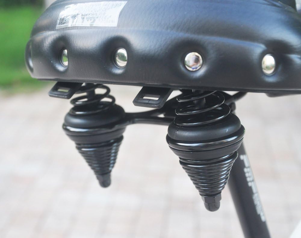 UPANBIKE Fahrradsattel Superweich Komfortabel Leder Stossdämpfend Erweitertes Federkissen Schwarz, S