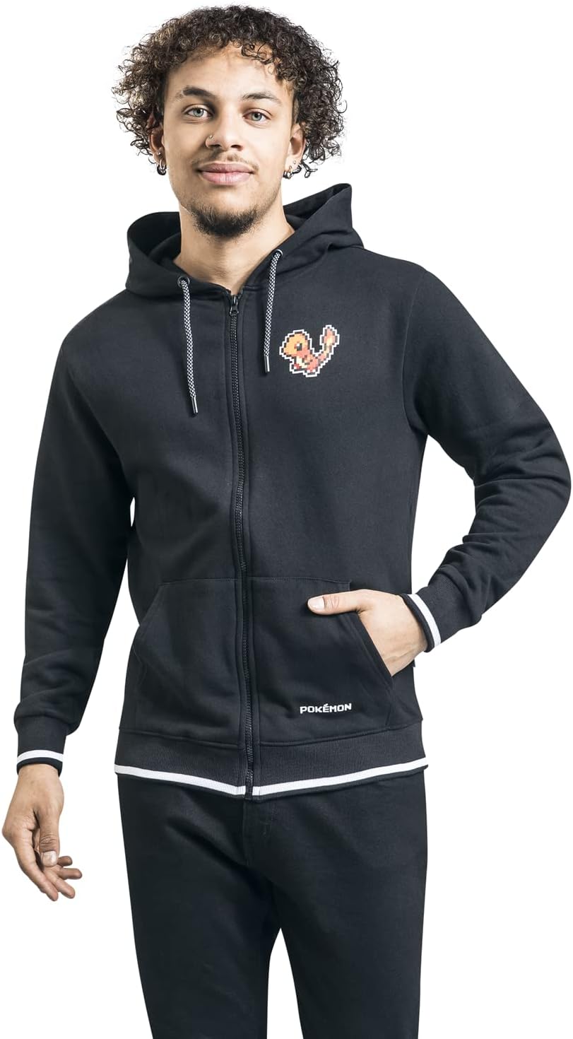 Pokémon Charmander Männer Kapuzenjacke schwarz XL 60% Baumwolle, 40% Polyester Gaming
