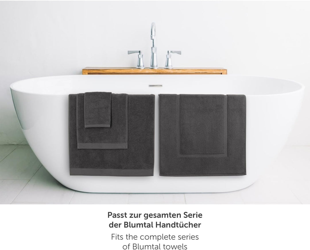 Blumtal 2er Set Premium Frottier Badematte - Badeteppich OEKO-TEX® zertifiziert, waschbarer Badvorle