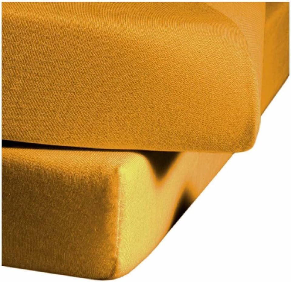 Fleuresse L-001117-2349-0600 Comfort Bettlaken, Jersey, sonne, 38.0 x 27.2 x 5.6 cm Sonne 200/200, S