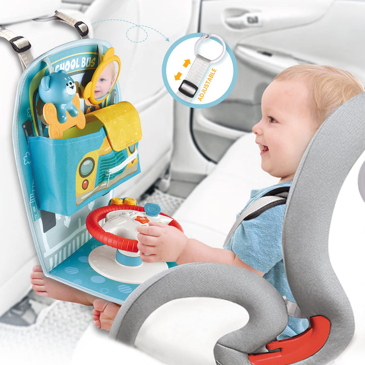 caterbee Autositzspielzeug mit Lenkradmitte für Spiel und Kick (Steering Wheel), Steering Wheel