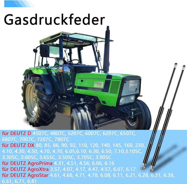 2Pcs Gasfeder Heckklappendämpfer für DEUTZ D DX AgroPrima AgroXtra-Tür-Front-Heck-Scheibe Gasdruckfe