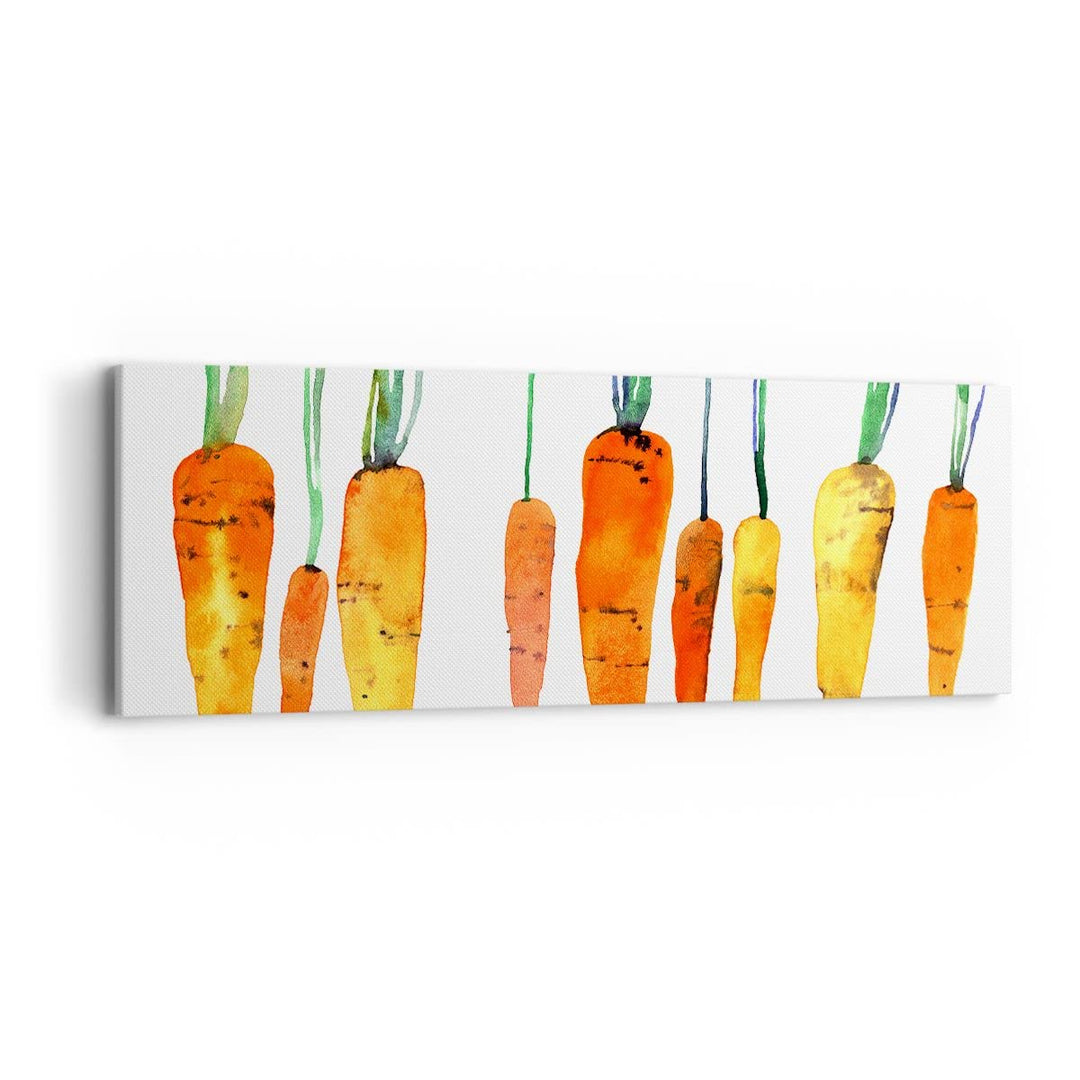 Panorama Bilder auf Leinwand Karotte Gemüse Leinwandbild mit Rahmen 90x30cm Wandbilder Dekoration Wo