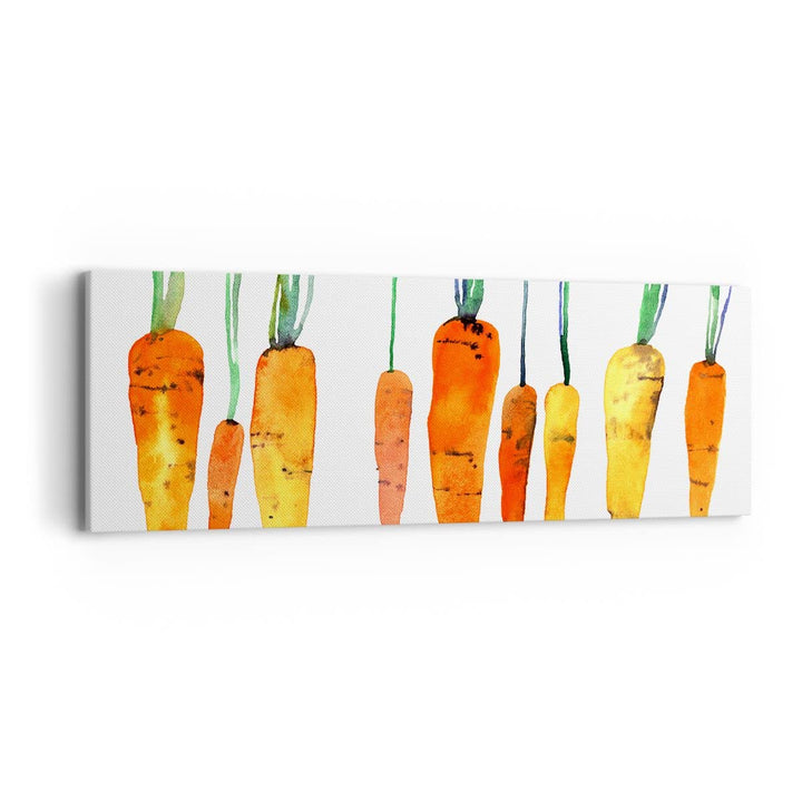 Panorama Bilder auf Leinwand Karotte Gemüse Leinwandbild mit Rahmen 90x30cm Wandbilder Dekoration Wo
