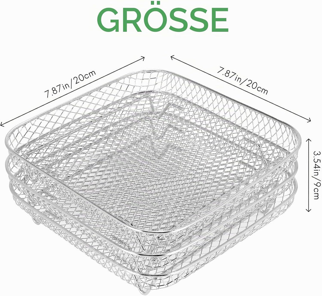 Pyatofyy Airfryer Rack, Square Dreischichtiges Luftfritteusen-dörrgestell, Heissluftfritteuse Airfry
