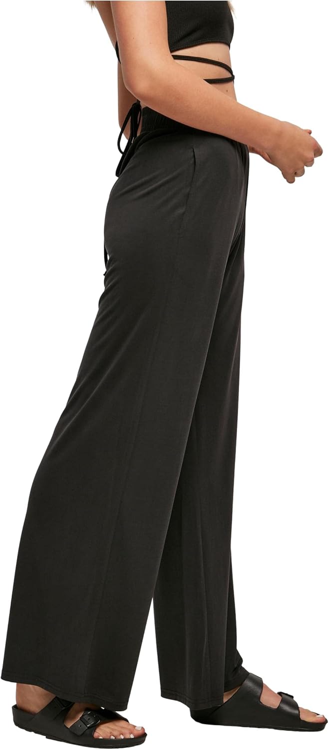 Urban Classics Damen Hose Ladies Modal Wide Leg Pants mit weitem Bein, Stoffhose für Frauen in 2 Far
