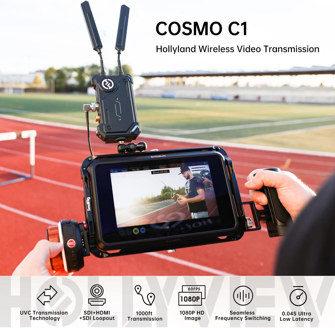 Hollyland Cosmo C1 Wireless HDMI/SDI-Videoübertragungssystem, 40ms Latenz, 300m Reichweite, 1080P 5G
