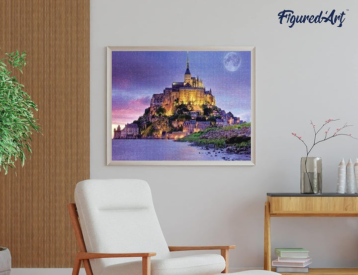 Figured'Art Diamond Painting Erwachsene 40x50cm Mit Rahmen Ganze Leinwand gespannt Mont-Saint-Michel