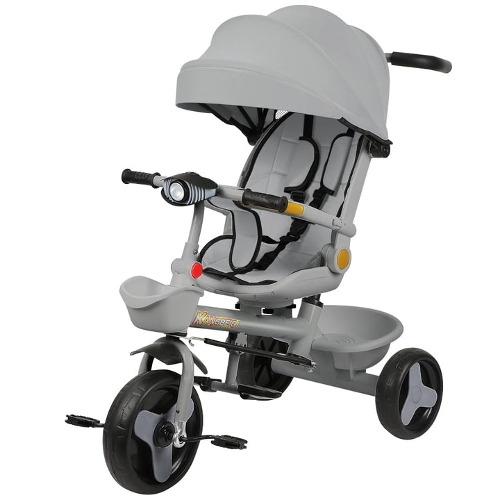 Multi-Funktions-Kinderdreirad, Dreirad 5 in1, Kleinkind-Dreiräder-Kinderwagen, mit Verstellbarem Sch