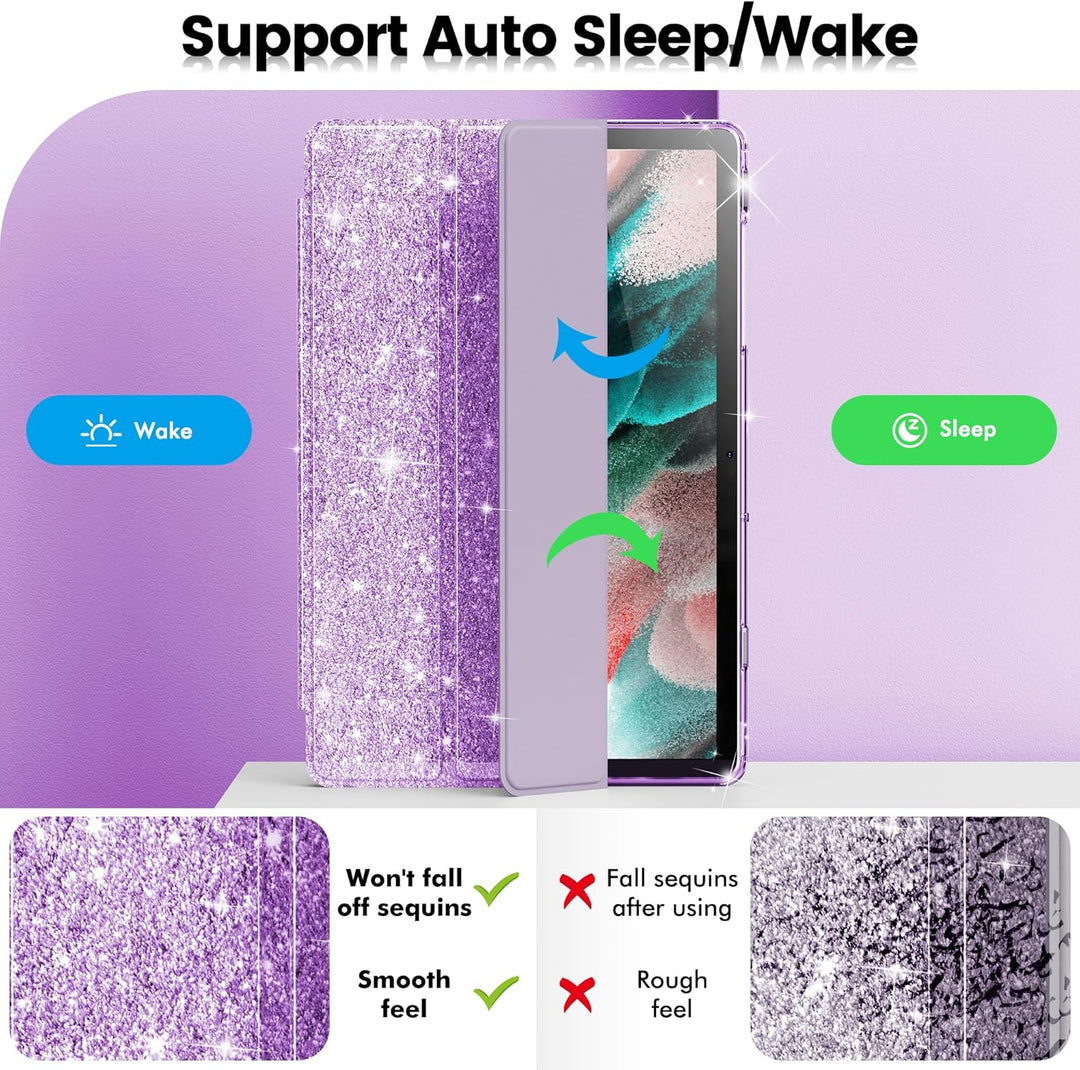 INFILAND Hülle für Samsung Galaxy Tab A11+/A9+11 Zoll (2023/2025),Glitzernde Schutzhülle mit funkeln