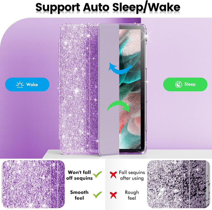 INFILAND Hülle für Samsung Galaxy Tab A11+/A9+11 Zoll (2023/2025),Glitzernde Schutzhülle mit funkeln