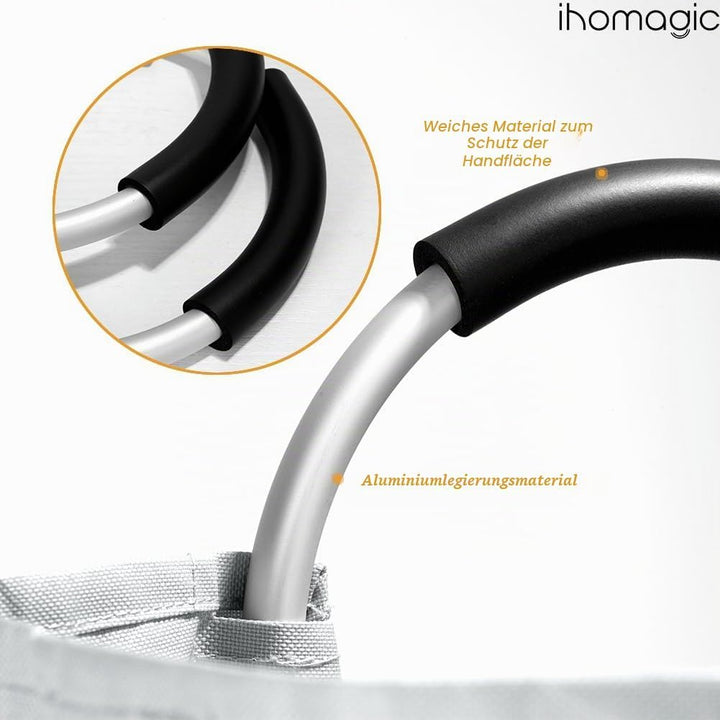 IHOMAGIC 2er Wäschekorb 91L Faltbar Wäschesammler Wäschetonne Stoff Wäschebox mit Griff, Gross Wäsch