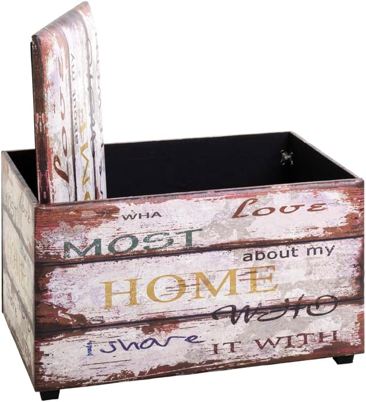 HAKU Möbel Sitztruhe, Kunstleder, Motiv, B 65 x T 40 x H 42 cm Home 65 x 40 x H 42 cm Motiv, Home 65