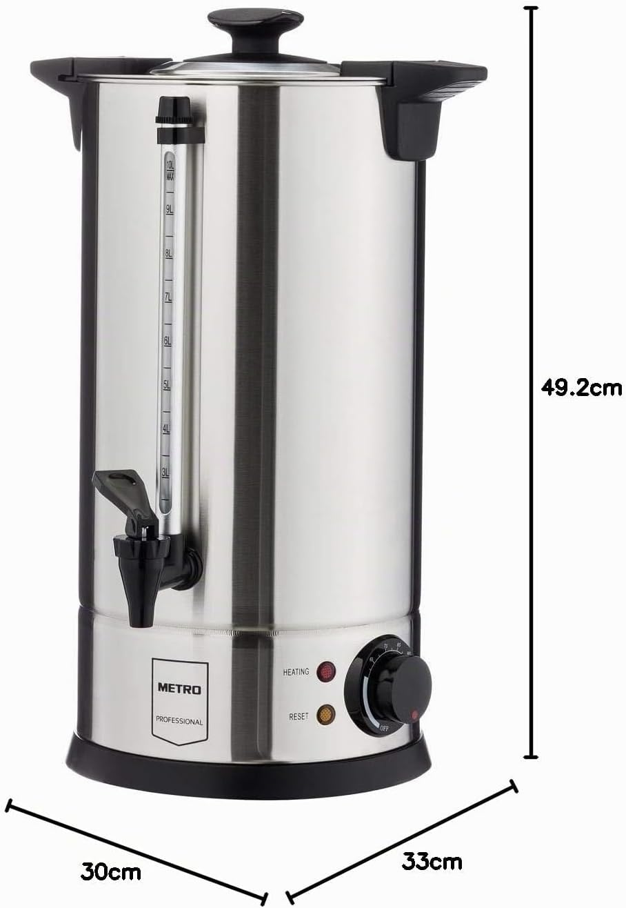 METRO Professional Wasserkocher GWB1010, auch für Glühwein, Glühweinspender, 10 Liter, 65 Tassen, 13