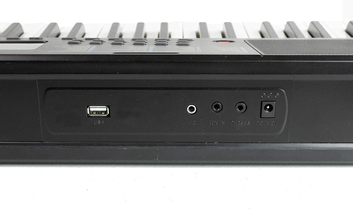 RockJam Compact 61 Key Keyboard with Sheet Music Stand, Power Supply, Piano Note Stickers & Simply P