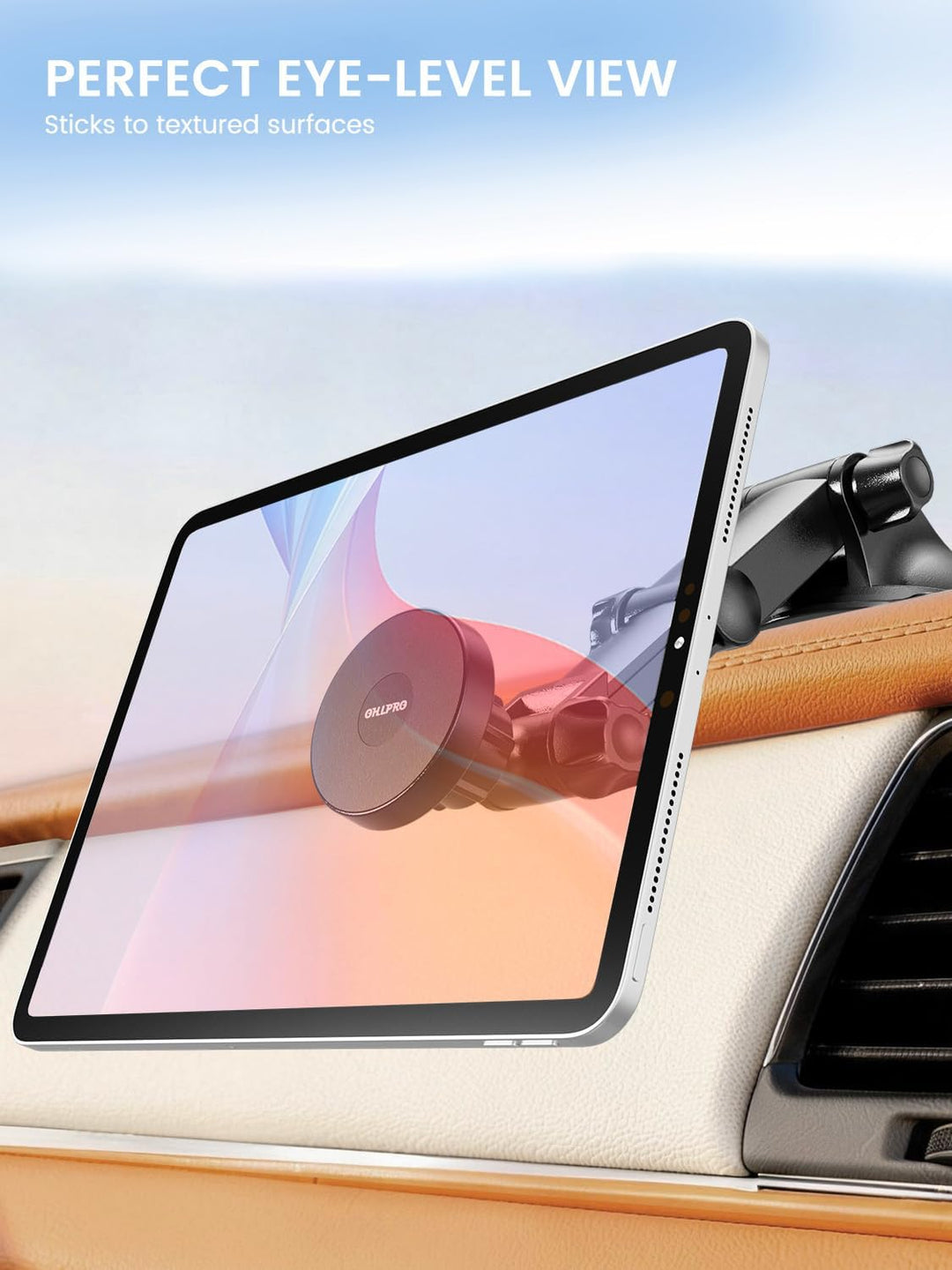OHLPRO Magnetische Tablet Halterung Auto, Saugnapf für Armaturenbrett & Windschutzscheibe, 360° Dreh