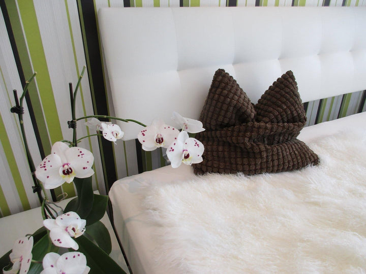 Reissner Lammfelle Tibet Lammfell Auflage für Bett und Couch 90x190cm JAY02 Farbe weiss-weiss 90 x 1