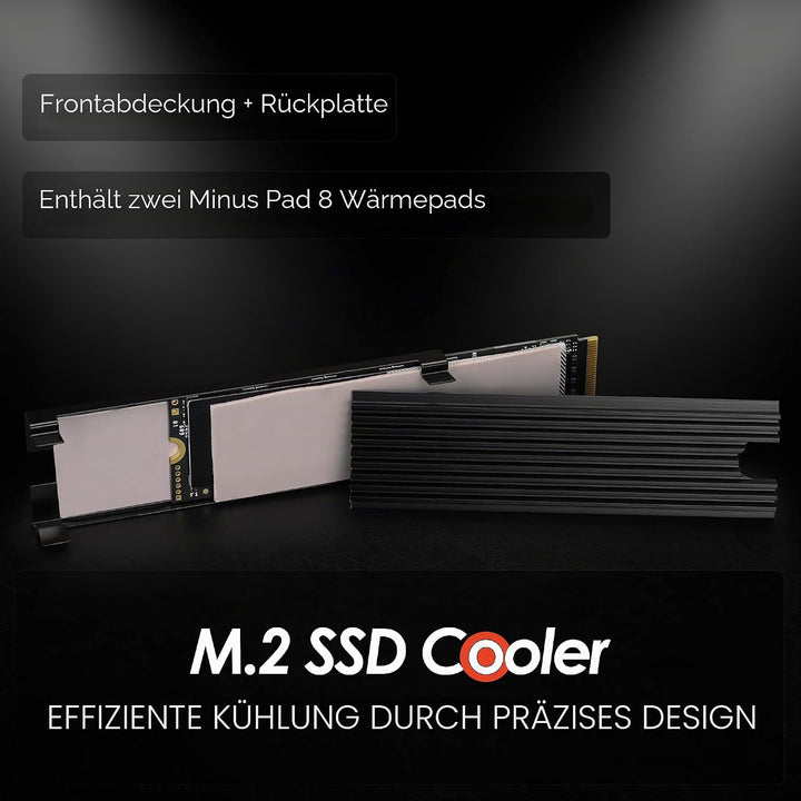 Thermal Grizzly - M.2 SSD Cooler - Inklusive 2x Minus Pad 8 Thermal Pads - Passiv Kühler für Next Ge