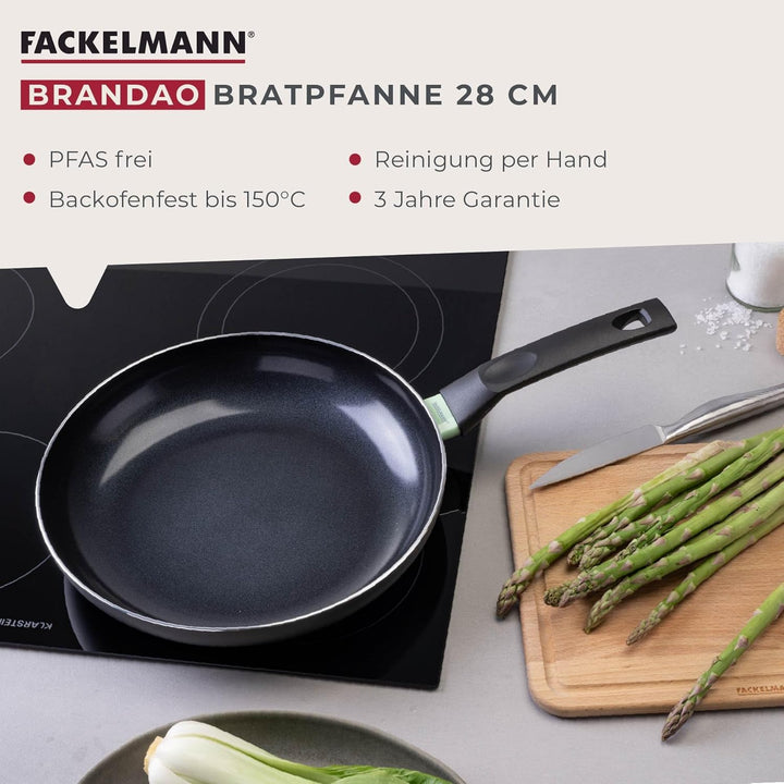 Fackelmann Bratpfanne Brandao - Ø 28 cm aus recyceltem Aluminium, PFAS-freie Keramikbeschichtung, er