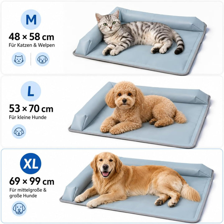 Sunshine smile Kühlmatte Hunde Ergonomisch mit Rand (7cm),Kühlmatte für Hunde,Katzen,53x70 cm Hundeb