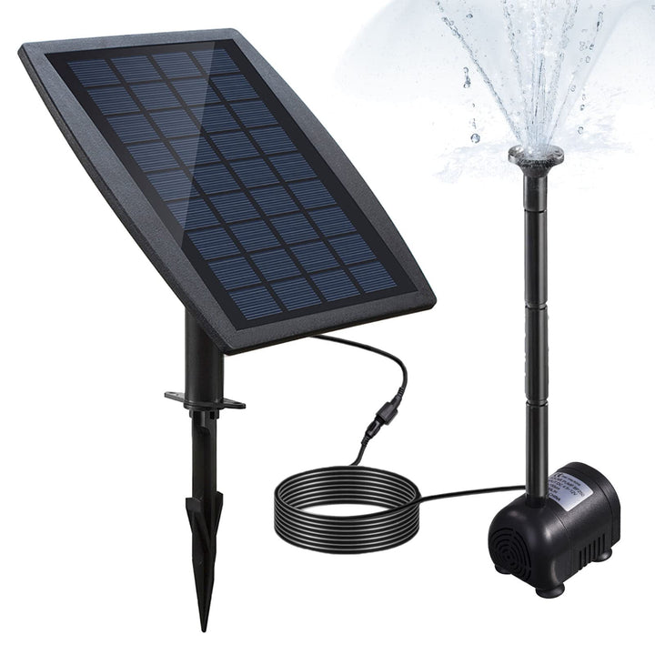 Decdeal Bürstenlose Solar Teichpumpe Solar-Brunnen Wasserpumpe mit Solarpanel 9V 2.5W 200L / H Typ 4