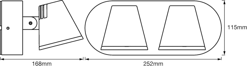 Ledvance LED Wand- und Deckenleuchte, Leuchte für Aussenanwendungen, Warmweiss, Endura Style Midi Sp