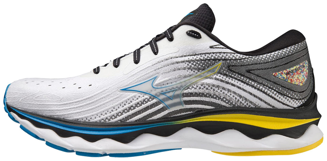 Mizuno Herren Wave Sky 6Laufschuh 46 EU Weiss Cybergelb Ibunting, 46 EU Weiss Cybergelb Ibunting