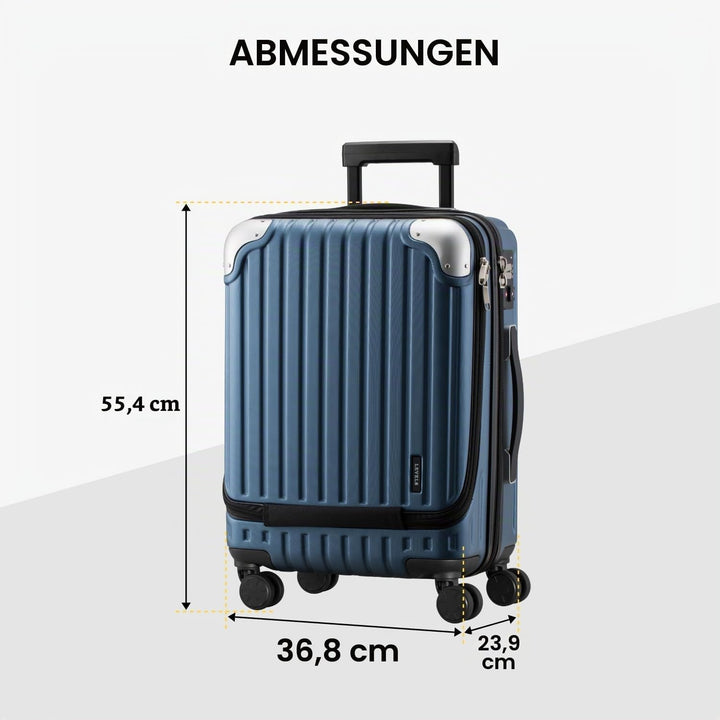 LEVEL8 Koffer Trolleys Handgepäck Hartschalenkoffer Rollkoffer Reisekoffer, TSA Blau 20'' 37*24*55.5
