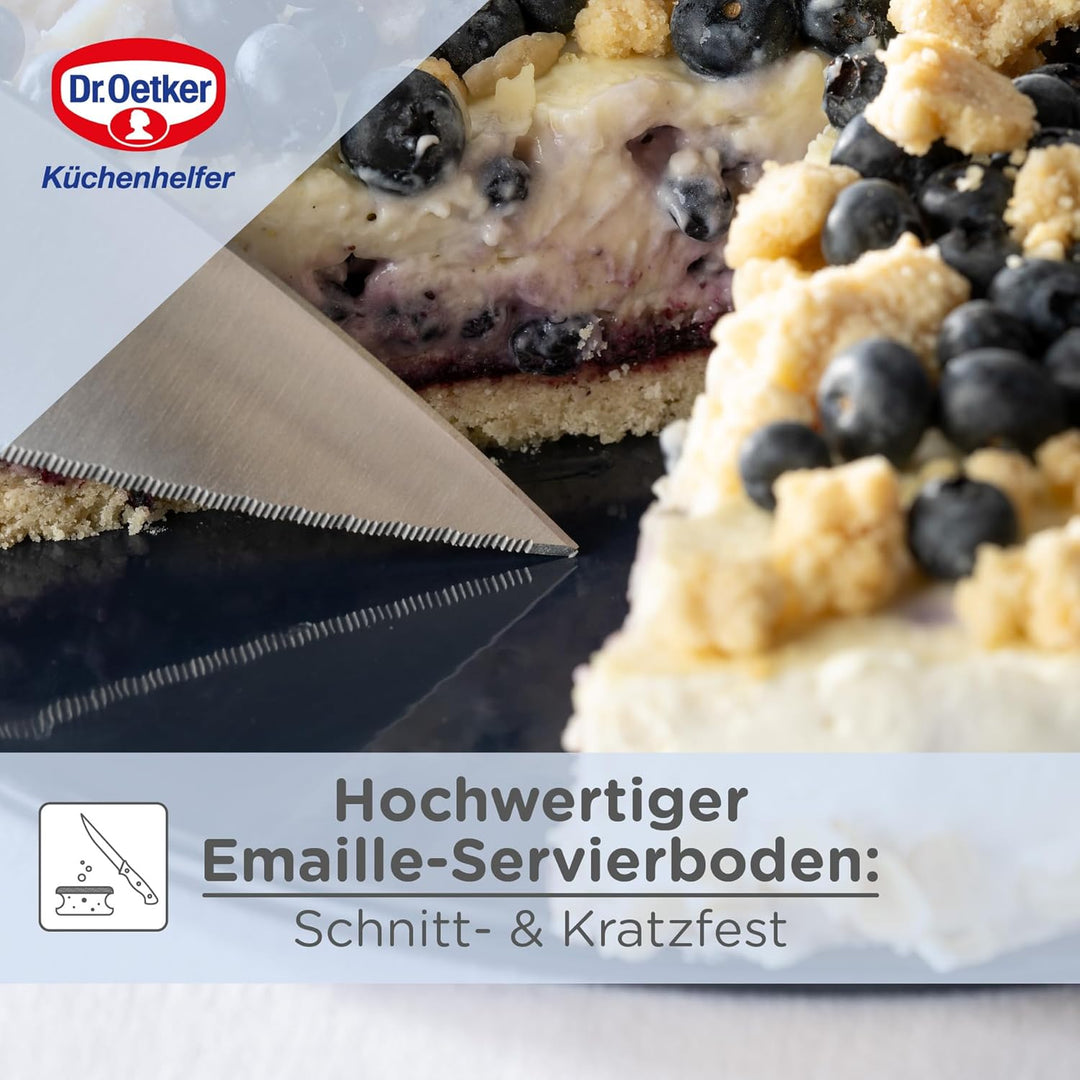 Dr. Oetker Springform Ø 28 cm Back-Liebe Emaille – Runde Backform mit schnitt- & kratzfestem Emaille