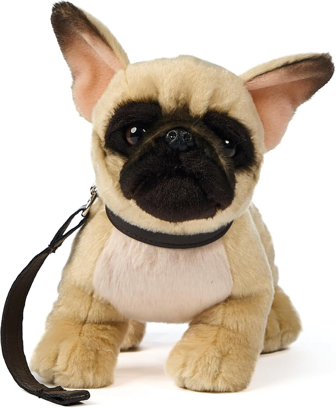 Uni-Toys - Französische Bulldogge (beige) - Mit Leine - 26 cm (Länge) - Plüsch-Hund - Plüschtier, Ku
