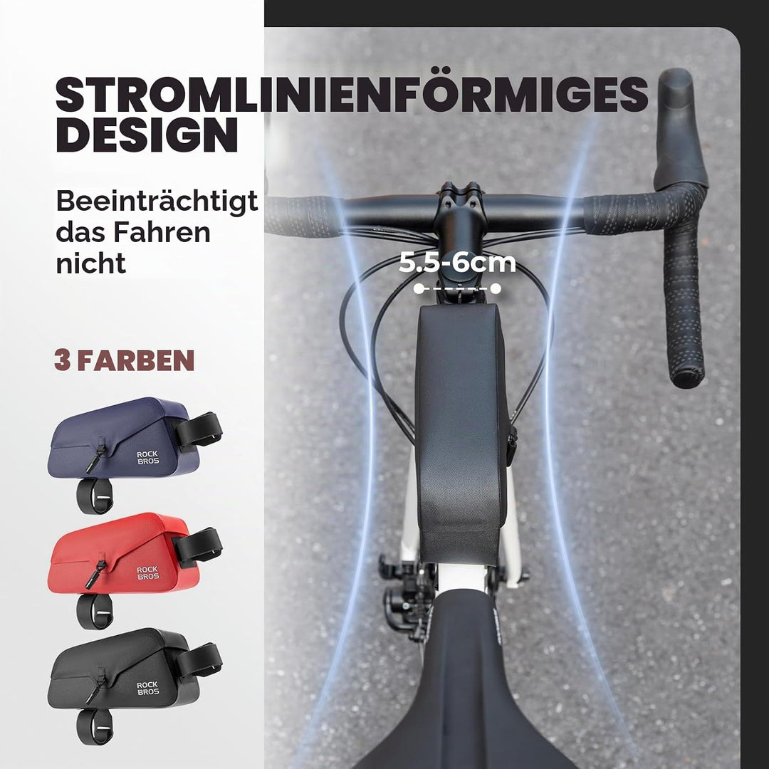 ROCKBROS Fahrrad Oberrohrtasche 100% Wasserdicht mit magnetischem Deckel Fahrradrahmentasche Dreieck