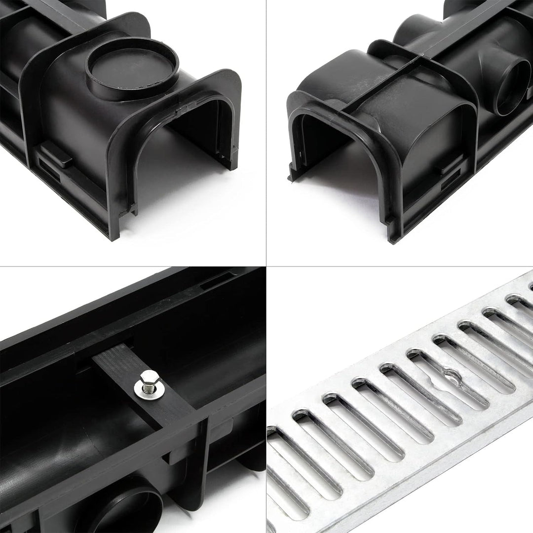 Entwässerungsrinne 2x1m Abdeckrost 1,5t verzinkt Ablaufrinne Abwasserrinne Abwasser Verzinkt 2x 1 m