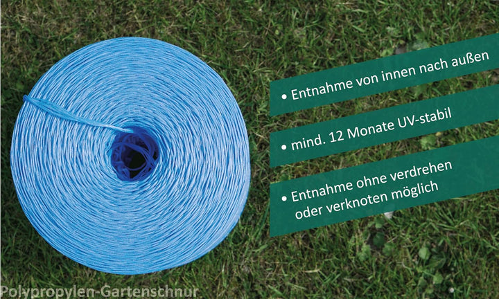 2X Allzweckschnur Schnur Bindfaden Garn PP Gartenschnur | Länge 2X 3000 m | Durchmesser 2-3mm | Bind