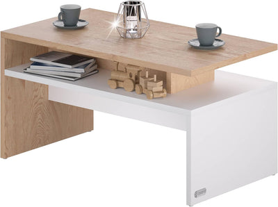 Casaria® Couchtisch mit Ablage Stauraum 92x51x48 cm Kratzfest Holz 50kg Belastbarkeit Modern Gross W